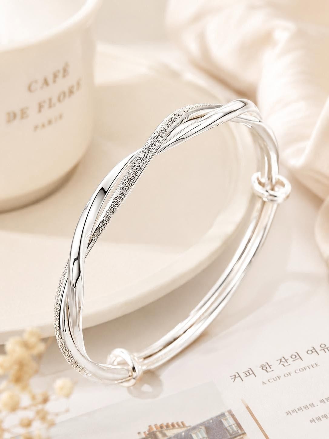 Vòng Tay Mạ Bạc Möbius Xoắn - ảnh 3
