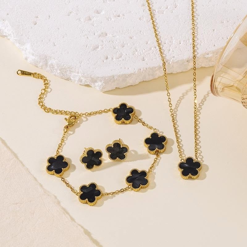 Set Cỏ Bốn Lá Thiên Thạch Đen - ảnh 2